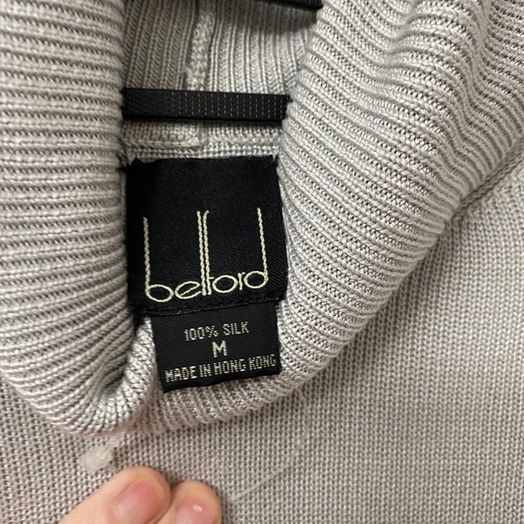Belford silk turtleneck king sleeve sweater top - Picture 9 of 11